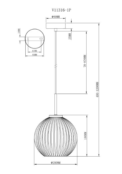 Светильник подвесной Ivory V11316-1P