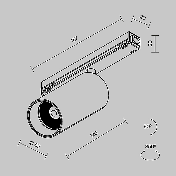 Трековый светильник Focus Led O-TR02-1-S-15WB4K