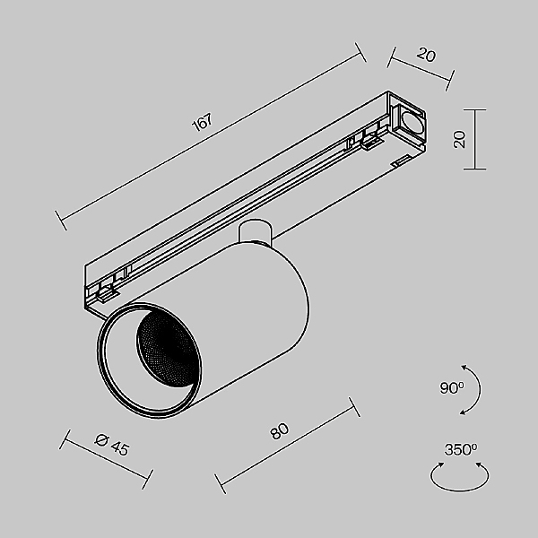 Трековый светильник Focus Led O-TR02-1-S-8WB4K