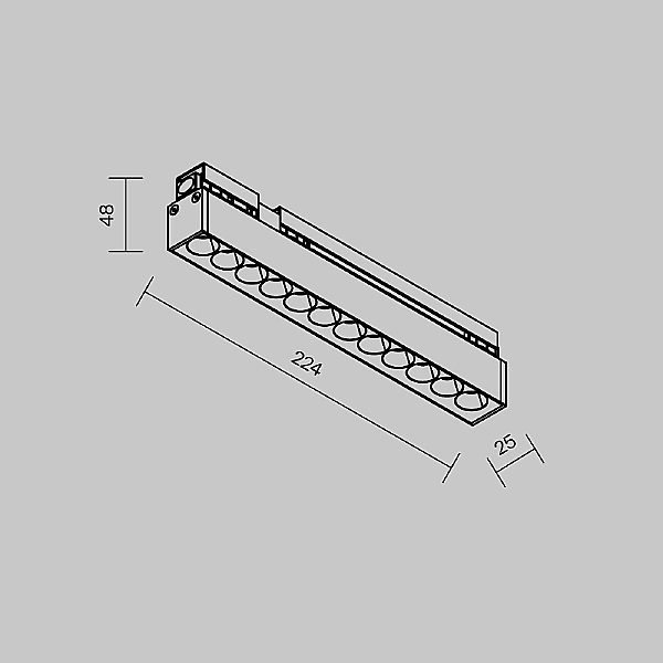 Трековый светильник Points O-TR02-2-S-12WB3K