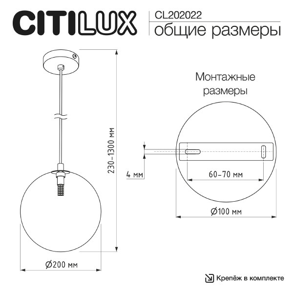 Светильник подвесной Orton CL202022
