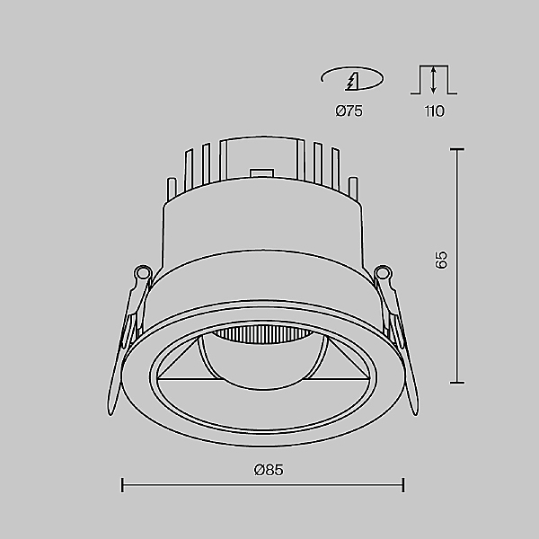 Встраиваемый светильник Parete DL100-12W2.7-3-4K-RD-W