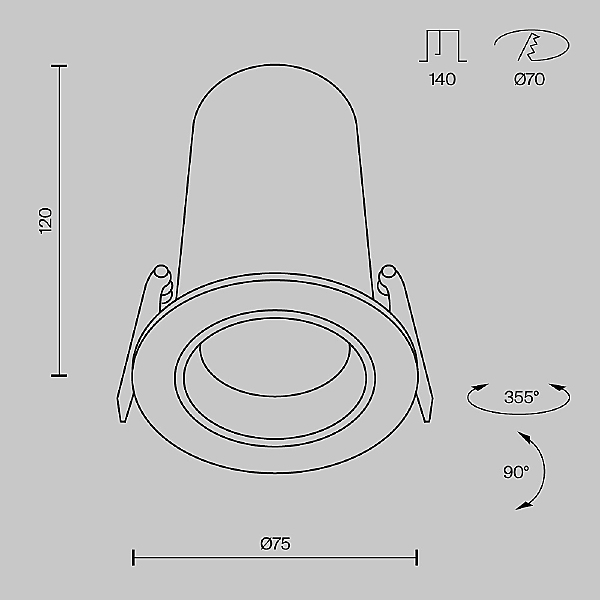 Встраиваемый светильник Focus Led DL125-L12-3K-W