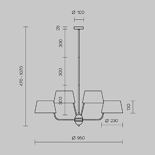 Люстра на штанге Modesto MOD360PL-08BS
