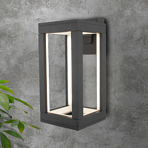 Уличный настенный светильник Frame 1527 TECHNO LED серый