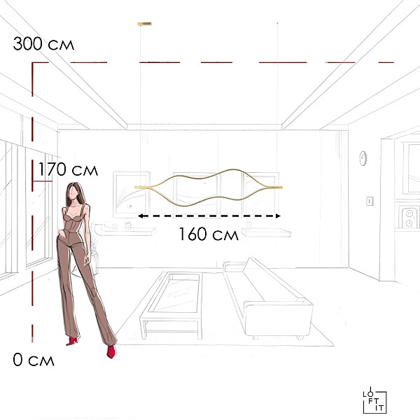 Подвесная люстра Tape Light 10403/1600 AB