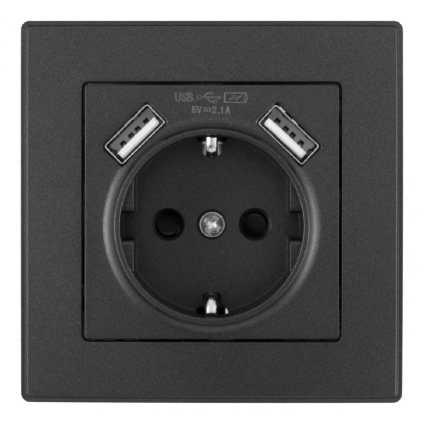 Розетка Set06-1 SET06-1-47-1 black