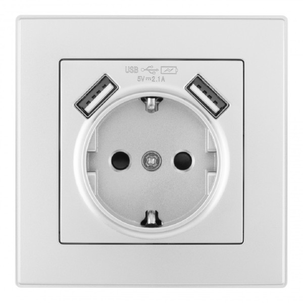Розетка Set06-1 SET06-1-47-1 silver