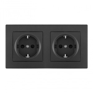 Розетка Set06-2 SET06-2-40-1x2 black