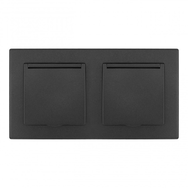 Розетка Set06-2 SET06-2-41-1x2 black