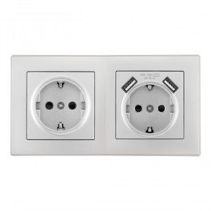 Розетка Set06-2 SET06-2-47-1-40-1 silver