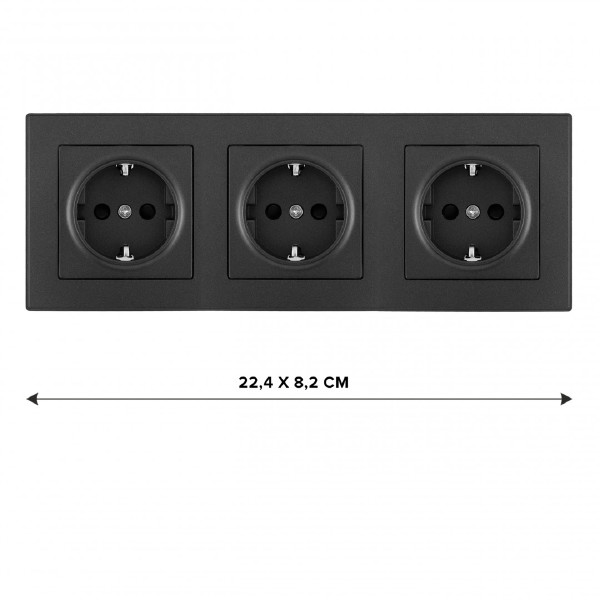 Розетка Set06-3 SET06-3-40-1x3 black