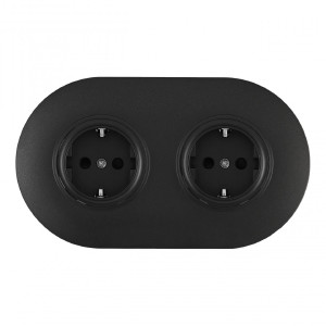Розетка Set08-2 SET08-2-40-1x2 black