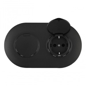 Розетка Set08-2 SET08-2-41-1x2 black
