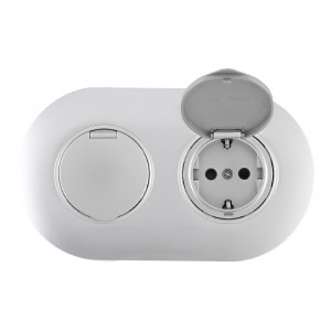 Розетка Set08-2 SET08-2-41-1x2 silver