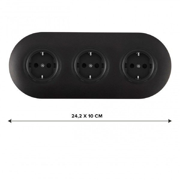 Розетка Set08-3 SET08-3-40-1x3 black