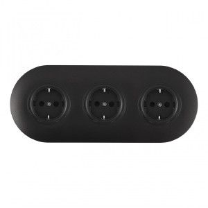 Розетка Set08-3 SET08-3-40-1x3 black