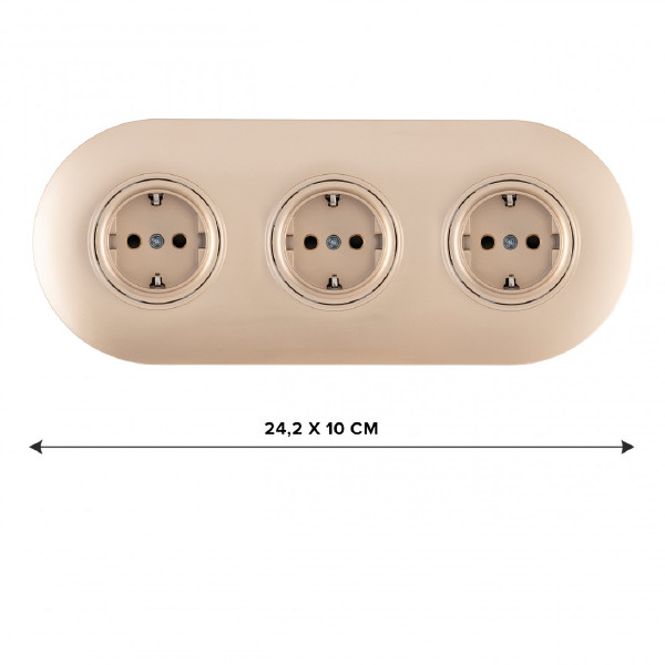 Розетка Set08-3 SET08-3-40-1x3 shampan