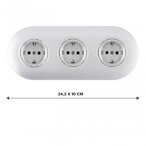Розетка Set08-3 SET08-3-40-1x3 silver