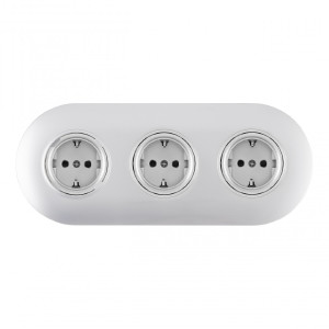 Розетка Set08-3 SET08-3-40-1x3 silver