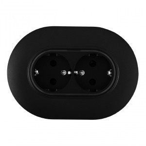 Розетка Set08-2 SET08-double-40-2 black