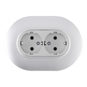 Розетка Set08-2 SET08-double-40-2 silver