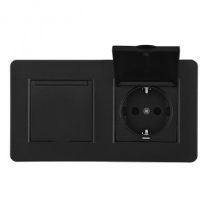 Розетка Set16-2 SET16-2-41-1x2 black