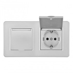 Розетка Set16-2 SET16-2-41-1x2 silver