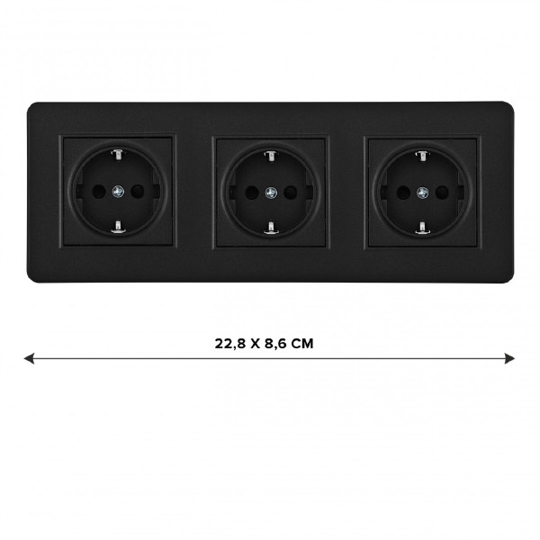 Розетка Set16-3 SET16-3-40-1x3 black