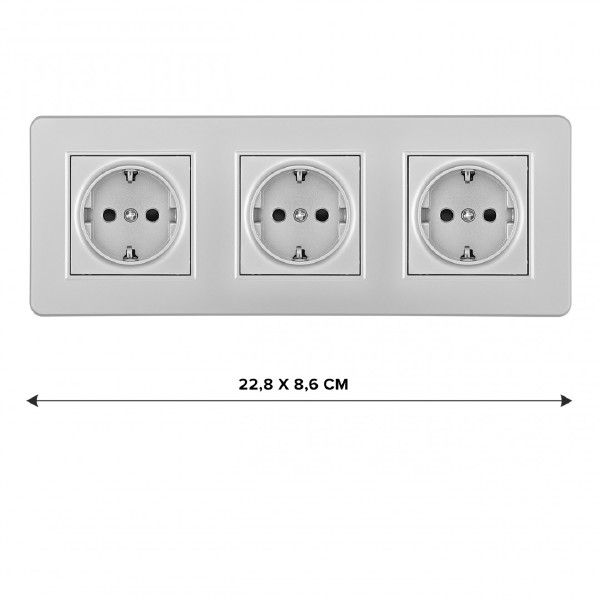 Розетка Set16-3 SET16-3-40-1x3 silver
