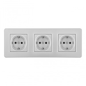 Розетка Set16-3 SET16-3-40-1x3 silver