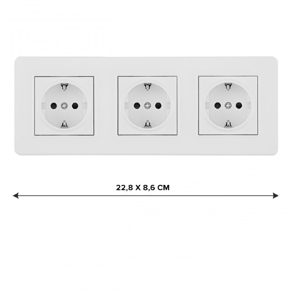 Розетка Set16-3 SET16-3-40-1x3 white