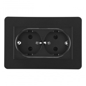 Розетка Set16-2 SET16-double-40-2 black