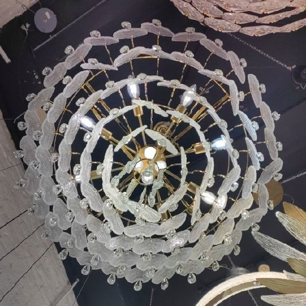 Подвесная люстра Crystal leaf 6489P/D800 gold/clear