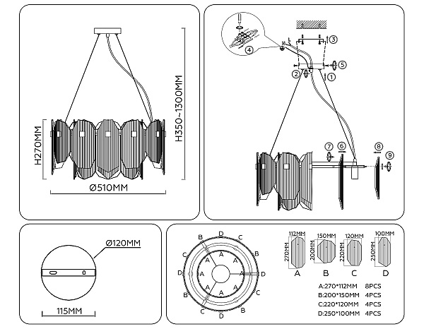 Подвесная люстра Crystal LH31201