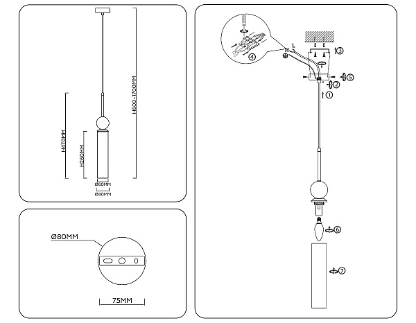Светильник подвесной Modern LH53256