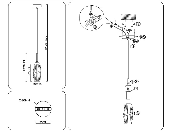 Светильник подвесной Modern LH55208