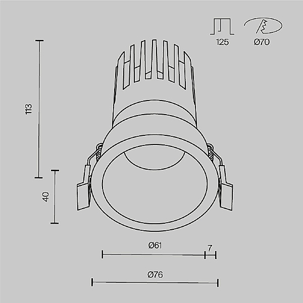 Встраиваемый светильник Dip DL118-15W-3K-B