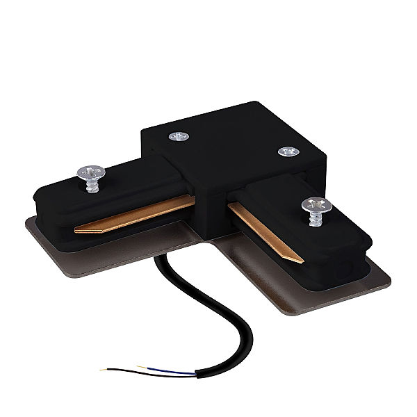 Коннекторы Basic System 85012/00 Коннектор угловой с вводом питания для однофазного шинопровода (черный)