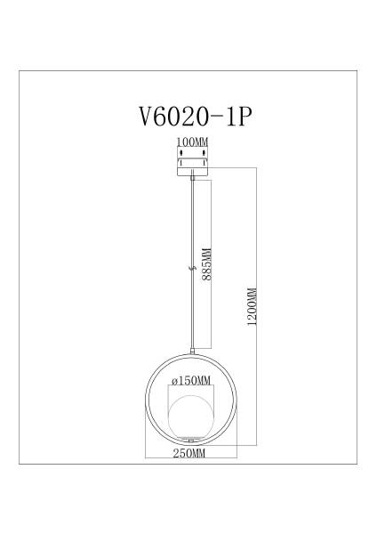 Светильник подвесной Barocco V11577-1P