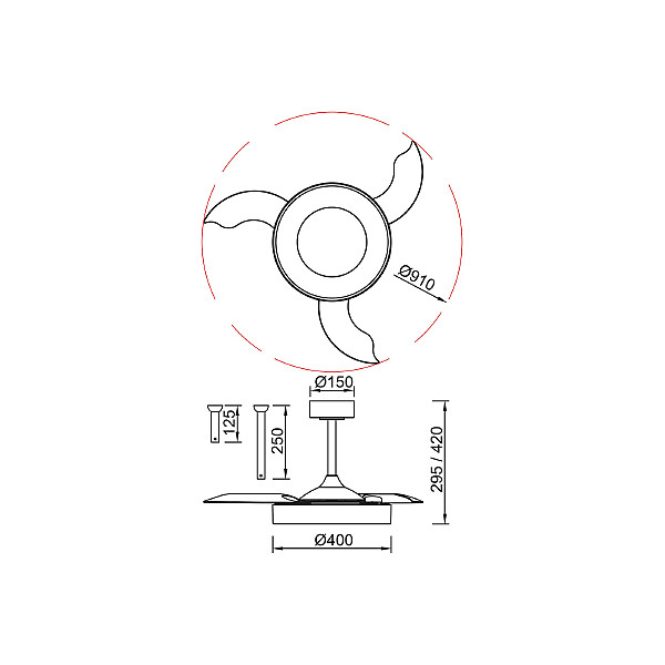 Потолочная люстра Niseko Fan 9012