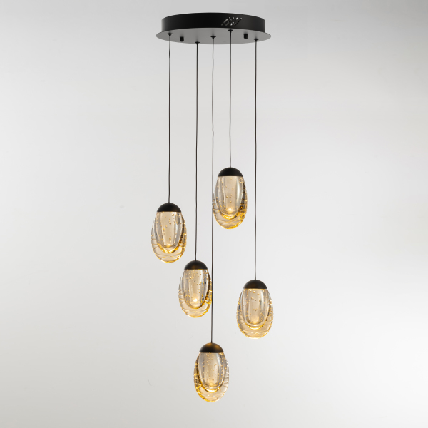 Светильник подвесной MD25090022 MD25090022-5A matt black/champagne