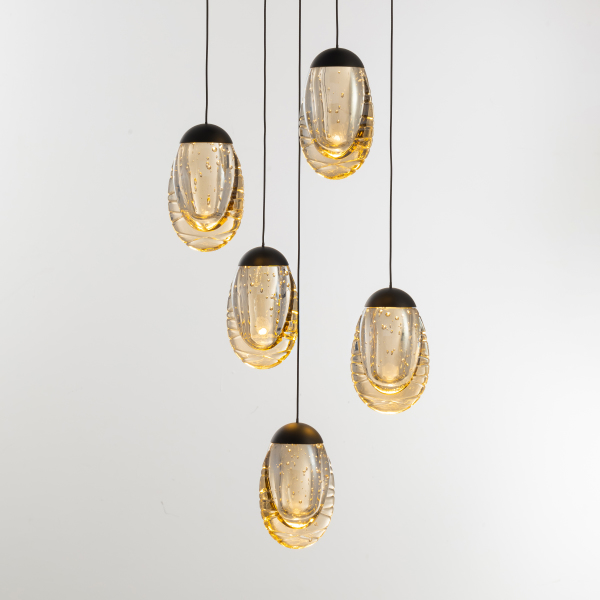 Светильник подвесной MD25090022 MD25090022-5A matt black/champagne