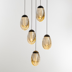 Светильник подвесной MD25090022 MD25090022-5A matt black/champagne