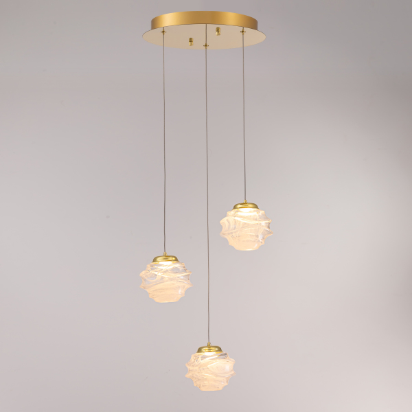 Светильник подвесной MD25030003 MD25030003-3A gold/clear