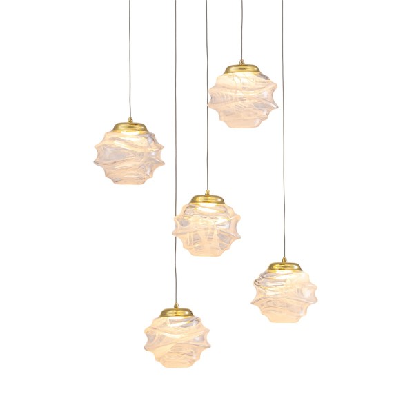 Светильник подвесной MD25030003 MD25030003-5A gold/clear