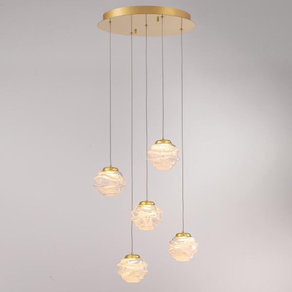 Светильник подвесной MD25030003 MD25030003-5A gold/clear
