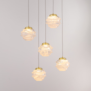 Светильник подвесной MD25030003 MD25030003-5A gold/clear