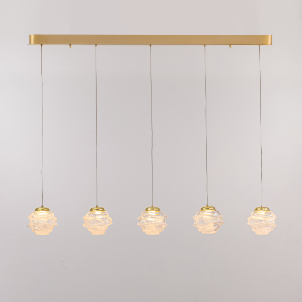 Светильник подвесной MD25030003 MD25030003-5B gold/clear