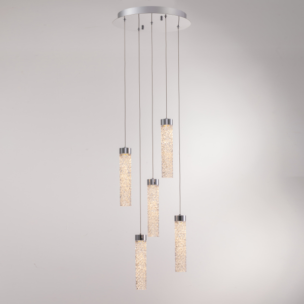 Светильник подвесной MD24030028 MD24030028-5A chrome/clear